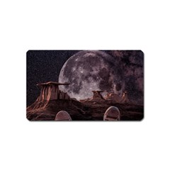 In The Cosmos Moon Sci-fi Space Sky Magnet (name Card) by Cendanart