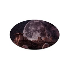 In The Cosmos Moon Sci-fi Space Sky Sticker Oval (100 Pack) by Cendanart