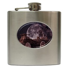 In The Cosmos Moon Sci-fi Space Sky Hip Flask (6 Oz) by Cendanart