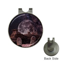 In The Cosmos Moon Sci-fi Space Sky Hat Clips With Golf Markers by Cendanart