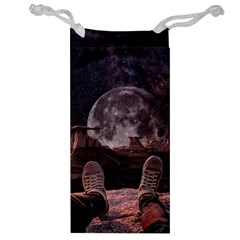 In The Cosmos Moon Sci-fi Space Sky Jewelry Bag by Cendanart