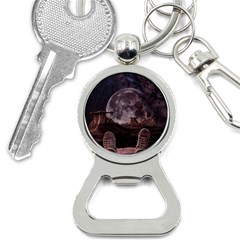 In The Cosmos Moon Sci-fi Space Sky Bottle Opener Key Chain by Cendanart