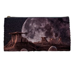 In The Cosmos Moon Sci-fi Space Sky Pencil Case by Cendanart