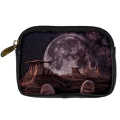 In The Cosmos Moon Sci-fi Space Sky Digital Camera Leather Case by Cendanart