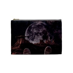 In The Cosmos Moon Sci-fi Space Sky Cosmetic Bag (medium) by Cendanart