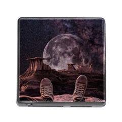 In The Cosmos Moon Sci-fi Space Sky Memory Card Reader (square 5 Slot) by Cendanart