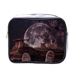 In The Cosmos Moon Sci-fi Space Sky Mini Toiletries Bag (one Side) by Cendanart