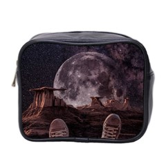 In The Cosmos Moon Sci-fi Space Sky Mini Toiletries Bag (two Sides) by Cendanart