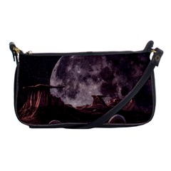 In The Cosmos Moon Sci-fi Space Sky Shoulder Clutch Bag by Cendanart