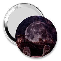 In The Cosmos Moon Sci-fi Space Sky 3  Handbag Mirrors by Cendanart