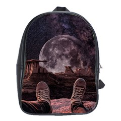 In The Cosmos Moon Sci-fi Space Sky School Bag (xl) by Cendanart