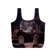 In The Cosmos Moon Sci-fi Space Sky Full Print Recycle Bag (s) by Cendanart