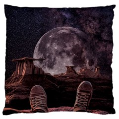 In The Cosmos Moon Sci-fi Space Sky Standard Premium Plush Fleece Cushion Case (one Side) by Cendanart