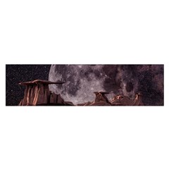 In The Cosmos Moon Sci-fi Space Sky Oblong Satin Scarf (16  X 60 ) by Cendanart