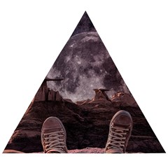 In The Cosmos Moon Sci-fi Space Sky Wooden Puzzle Triangle by Cendanart