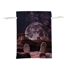 In The Cosmos Moon Sci-fi Space Sky Lightweight Drawstring Pouch (s) by Cendanart