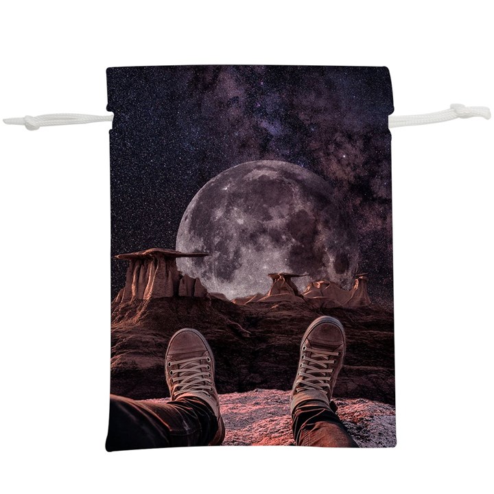 In The Cosmos Moon Sci-fi Space Sky Lightweight Drawstring Pouch (XL)