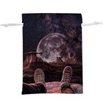 In The Cosmos Moon Sci-fi Space Sky Lightweight Drawstring Pouch (XL) Back