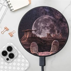 In The Cosmos Moon Sci-fi Space Sky Wireless Fast Charger(black) by Cendanart