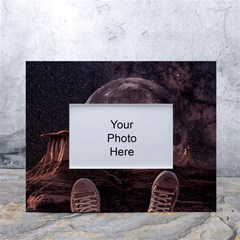 In The Cosmos Moon Sci-fi Space Sky White Tabletop Photo Frame 4 x6  by Cendanart