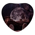 In The Cosmos Moon Sci-fi Space Sky Heart Glass Fridge Magnet (4 pack) Front