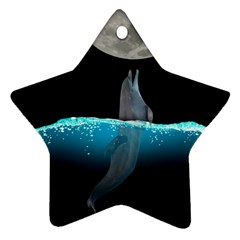 Dolphin Moon Water Ornament (star) by Ndabl3x