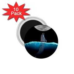 Dolphin Moon Water 1 75  Magnets (10 Pack)  by Ndabl3x