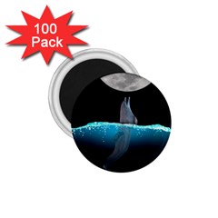 Dolphin Moon Water 1 75  Magnets (100 Pack)  by Ndabl3x