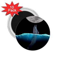 Dolphin Moon Water 2 25  Magnets (10 Pack)  by Ndabl3x