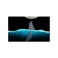 Dolphin Moon Water Sticker (rectangular) by Ndabl3x