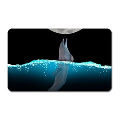 Dolphin Moon Water Magnet (rectangular) by Ndabl3x