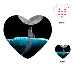 Dolphin Moon Water Playing Cards Single Design (heart) by Ndabl3x