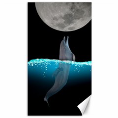 Dolphin Moon Water Canvas 40  X 72  by Ndabl3x