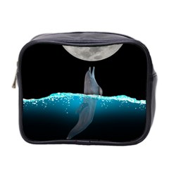 Dolphin Moon Water Mini Toiletries Bag (two Sides) by Ndabl3x