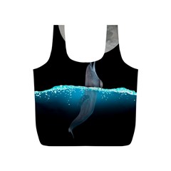 Dolphin Moon Water Full Print Recycle Bag (s) by Ndabl3x