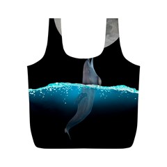 Dolphin Moon Water Full Print Recycle Bag (m) by Ndabl3x