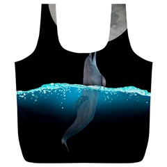 Dolphin Moon Water Full Print Recycle Bag (xl) by Ndabl3x