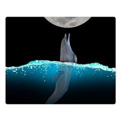 Dolphin Moon Water Two Sides Premium Plush Fleece Blanket (large) by Ndabl3x