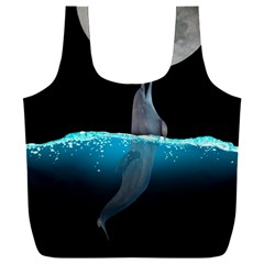 Dolphin Moon Water Full Print Recycle Bag (xxl) by Ndabl3x