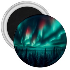 Aurora Borealis Snow 3  Magnets by Ndabl3x