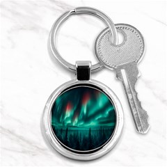 Aurora Borealis Snow Key Chain (round) by Ndabl3x