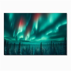 Aurora Borealis Snow Postcard 4 x 6  (pkg Of 10) by Ndabl3x