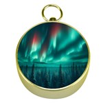 Aurora Borealis Snow Gold Compasses Front