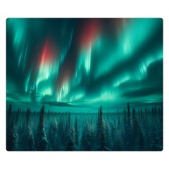 Aurora Borealis Snow Two Sides Premium Plush Fleece Blanket (small) by Ndabl3x