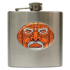 Face Skull Head Art Hip Flask (6 Oz) by Ndabl3x