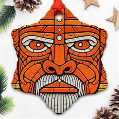 Face Skull Head Art Snowflake Ornament (two Sides) by Ndabl3x