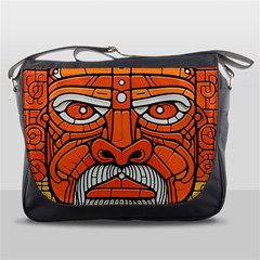 Face Skull Head Art Messenger Bag by Ndabl3x