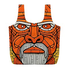 Face Skull Head Art Full Print Recycle Bag (l) by Ndabl3x