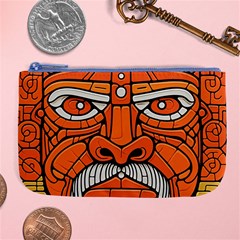 Face Skull Head Art Large Coin Purse by Ndabl3x