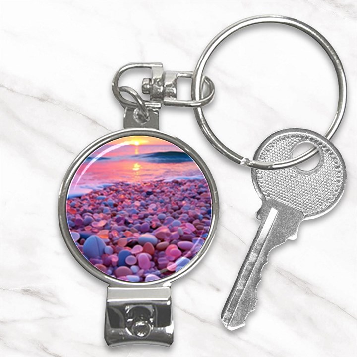 Sea Beach Water Sunset Ocean Nail Clippers Key Chain